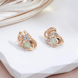 Green Emerald Zircon Flower Earrings 585 Roe Fine Jewelry