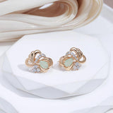 Green Emerald Zircon Flower Earrings 585 Roe Fine Jewelry