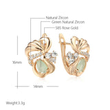 Green Emerald Zircon Flower Earrings 585 Roe Fine Jewelry
