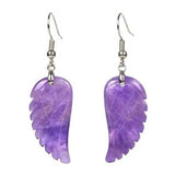Natural Carved Healing Reiki Crystal Quartz Stone Earrings