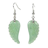 Natural Carved Healing Reiki Crystal Quartz Stone Earrings