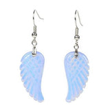 Natural Carved Healing Reiki Crystal Quartz Stone Earrings
