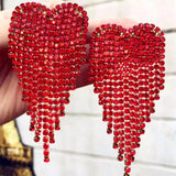 Classic Heart Tassel Dangle Earrings For Women Jewelry Accessories