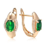 Vintage Emerald Green Zircon Drop Earrings 585 Rose Jewelry
