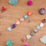 Crystal Women Earrings Raw Gemstone Dangle Earrings Healing Stone Drop Jewelry