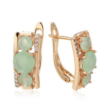 Vintage 585 Rose Emerald Green Zirconia Earring