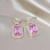 Korea Jewelry Zircon Leopard Crystal Earrings - Women's Work Accessories