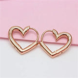 Purple Heart-Shaped Earrings 14K Rose Plated Sweet Jewelry