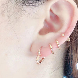 Purple Heart-Shaped Earrings 14K Rose Plated Sweet Jewelry