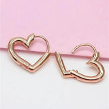 Purple Heart-Shaped Earrings 14K Rose Plated Sweet Jewelry