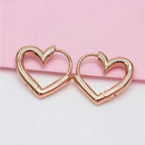 Purple Heart-Shaped Earrings 14K Rose Plated Sweet Jewelry