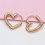 Purple Heart-Shaped Earrings 14K Rose Plated Sweet Jewelry