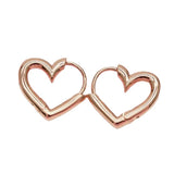 Purple Heart-Shaped Earrings 14K Rose Plated Sweet Jewelry