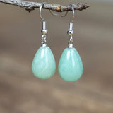 Green Aventurine Water Drop Earrings Women