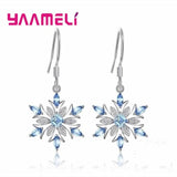 925 Sterling Silver Snowflake Earrings for Women