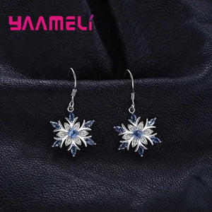 925 Sterling Silver Snowflake Earrings for Women