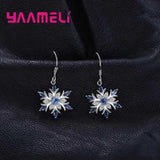 925 Sterling Silver Snowflake Earrings for Women