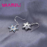 925 Sterling Silver Snowflake Earrings for Women