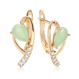 Green Emerald Natural Zircon Rose Earrings 585