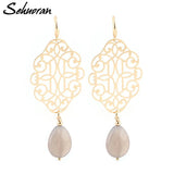 Drop Earrings Copper Shell Natural Stone Statement Earrings For Women