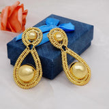 Drop Dangle Earrings Round Bead Women's Party Jewelry Wedding Gift