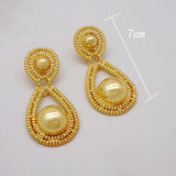 Drop Dangle Earrings Round Bead Women's Party Jewelry Wedding Gift