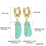 Clear Quartz Drop Earrings Natural Stone Pendant Circle Jewelry