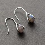 Labrodorite Faceted Gemstone Earrings for Women