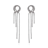 Crystal Tassel Drop Earrings Glass Chain Ear Jewelry