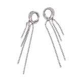 Crystal Tassel Drop Earrings Glass Chain Ear Jewelry