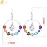 CSJA 7 Chakra Tree of Life Drop Earrings