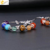 CSJA 7 Chakra Tree of Life Drop Earrings