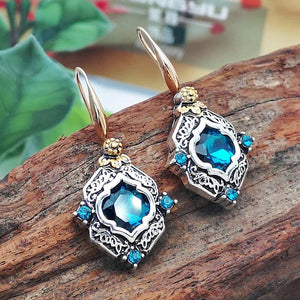 Ethnic Gem Stone Dangle Earrings Women Crystal Earrings