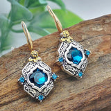 Ethnic Gem Stone Dangle Earrings Women Crystal Earrings