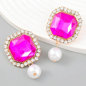 Rhinestone Drop Dangle Earrings Statement Jewelry Accessory