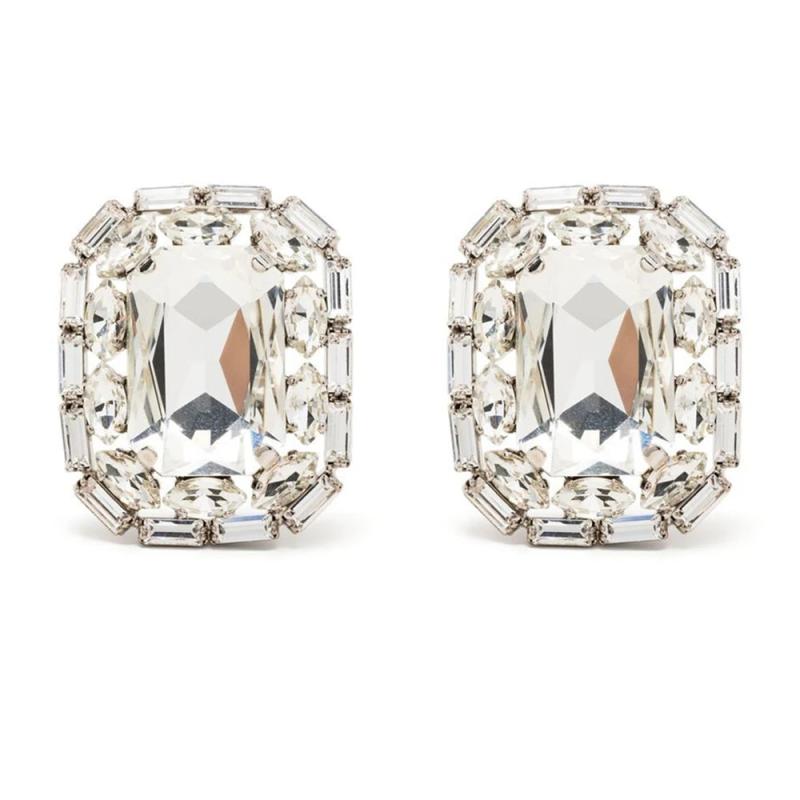 Crystal Gem Pendant Earrings Women's Rhinestone Statement Jewelry