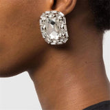 Crystal Gem Pendant Earrings Women's Rhinestone Statement Jewelry