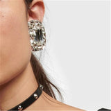 Crystal Gem Pendant Earrings Women's Rhinestone Statement Jewelry