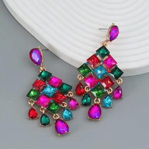 Rhinestone Water Drop Dangle Earrings Girls' Jewelry Accessories