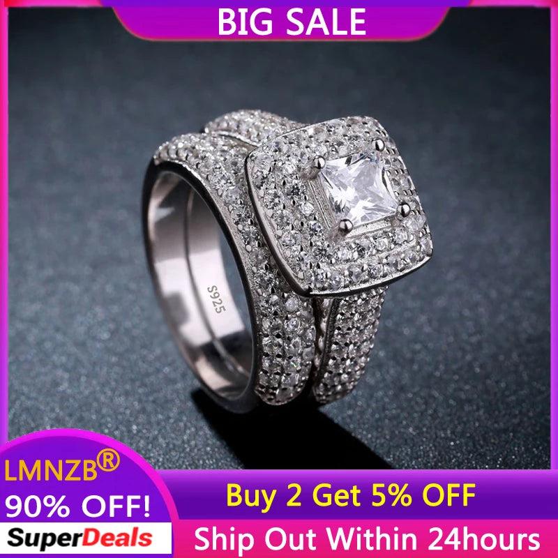Tibetan Silver Wedding Rings Set for Women Engagement LR149