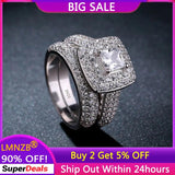 Tibetan Silver Wedding Rings Set for Women Engagement LR149