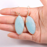Labradorite Stone Earrings for Women Jewelry 20x45mm