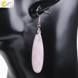 CSJA Natural Stone Earrings Reiki Gem Stone Beads Dangle Hook Drop Earring