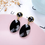 Crystal Glass Earrings Jewelry Oval Gem Dangle Drop Earrings For Women