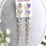 AB Crystal Rhinestone Drop Earrings for Women