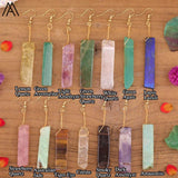 Natural Gemstone Dangle Earrings Amethyst Amazonite Boho Party Jewelry