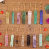 Natural Gemstone Dangle Earrings Amethyst Amazonite Boho Party Jewelry