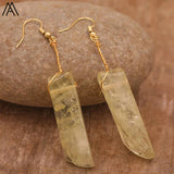 Natural Gemstone Dangle Earrings Amethyst Amazonite Boho Party Jewelry