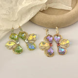 Colorful Fairy Gem Petal Holiday Earrings