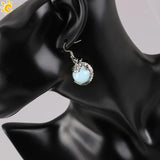 CSJA Dragon Shape Clear Crystal Drop Earring Reiki Gem Stone Pendant